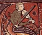 Трубадур или скоморох, поэт певец-песенник и развлечений художника средневековья в Европе